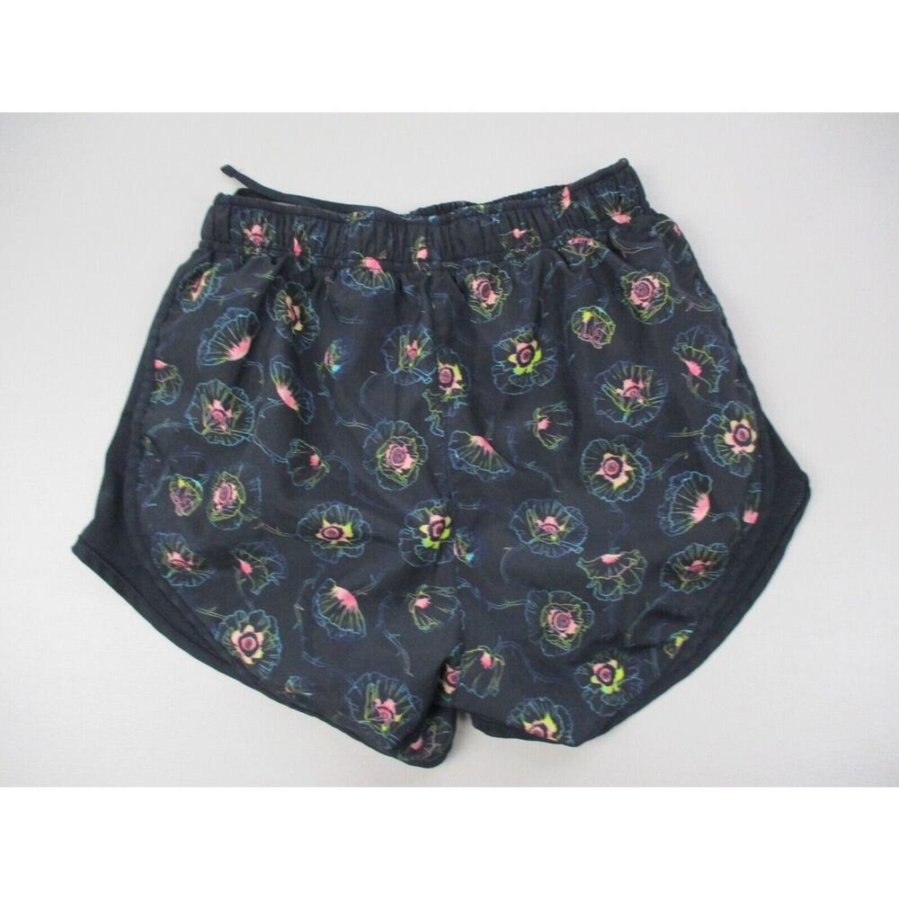 Nike Dri Fit Tempo Floral‎ Print Running Shorts Womens XS Black Lined AH7124-011